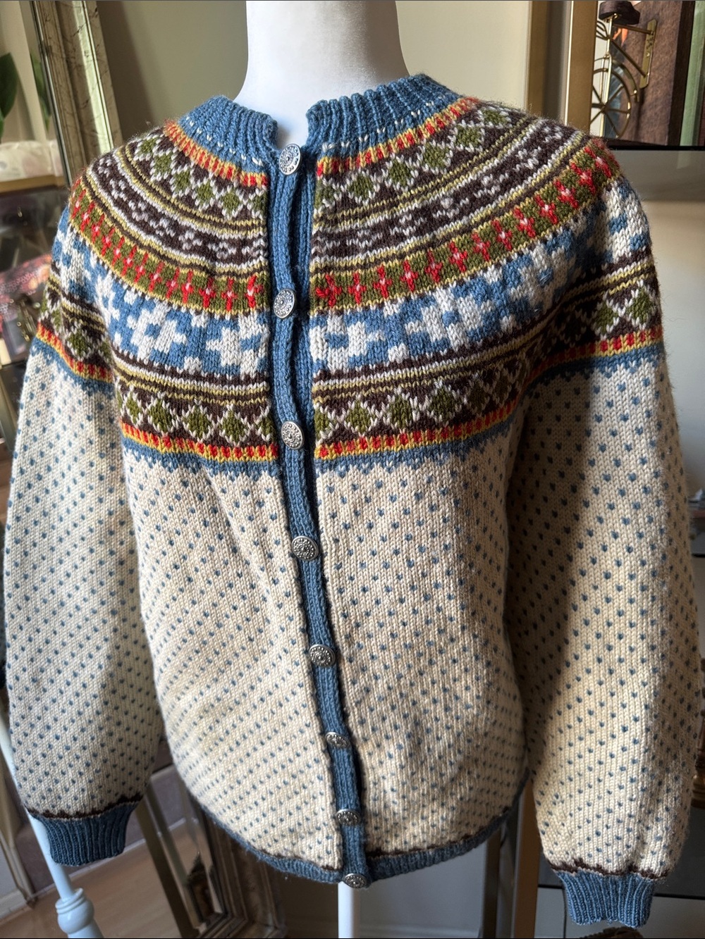 Vintage 1960 wool cardigan from Norway